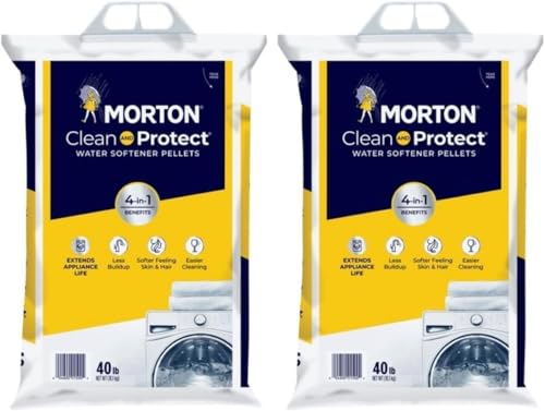 Morton Water Softener Salt Pellets 40LB Pack of 2 - High Purity, Easy Pour