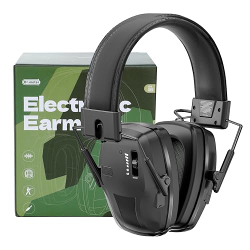 Rechargeable Automatic Noise Cancelling Headphones Electronic Ear Muffs Music Volume Adjustable for Racing Mowing