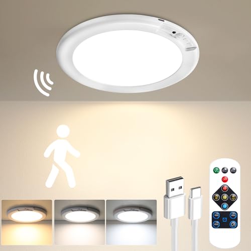 Gotopceed Rechargeable Motion Sensor Ceiling Light 3 Color Temperatures 1 Pack