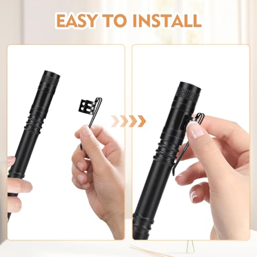 20 Pieces Replacement Flashlight Clip for Removable Accessories, Black Pocket Clip, Pen Clip, Durable¡¢Lightweight¡¢Portable