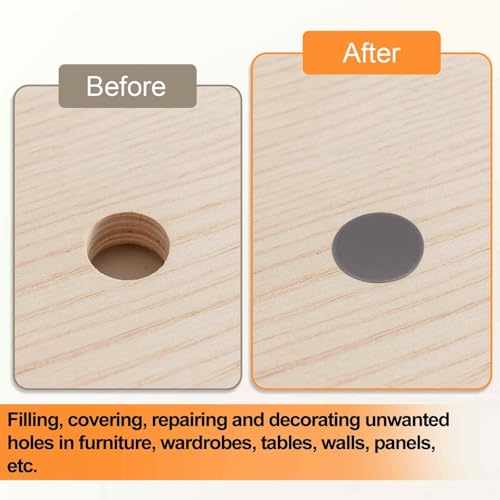 HARFINGTON Black Hole Plugs 100pcs 1/2" Plastic Round Hole Cover - Black