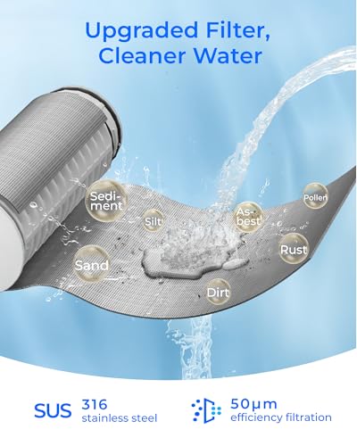 Waterdrop PF01 Spin Down Sediment Filter 50 Micron, Stainless Steel, NSF Certified
