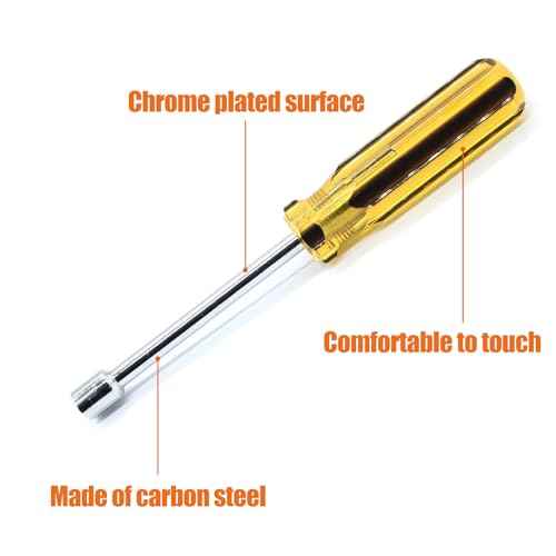 2Pcs 8mm Socket Wrench Screwdriver, Hexagon Nut Driver with Steel Cushion Grip for Easy Hand-Making and Repair Projects