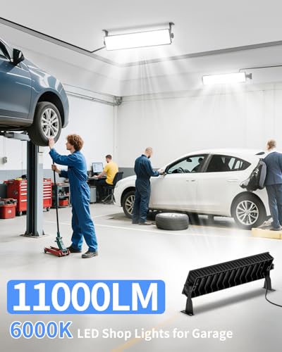 1 Pack 11000LM 100W LED Shop Light IP66 Waterproof Garage Workbench Lighting