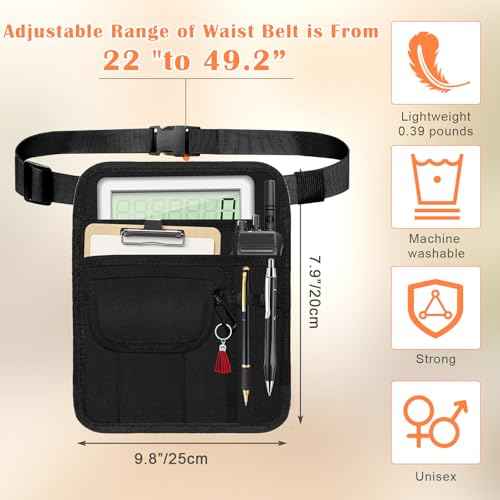 Premium Server Pouch, Beautyflier Waist Apron for Cash Adjustable Belt Waitress Apron with Pockets & Buckle Utility Server Accessories Bag Ideal for Busy Environments