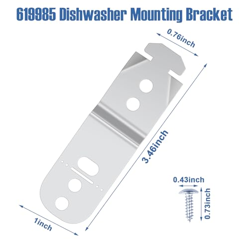 2 Pack 619985 Dishwasher Mounting Brackets for Bosch Toast-Style Dishwashers — Includes 4 Screws