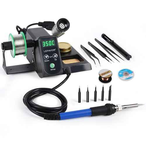?Larlarsa DS936 Soldering Station - Digital Soldering Station Kit, 60W Soldering Iron (356¡ÆF-896¡ÆF) with 5 Extra Lead free Tips, Lead-Free Solder Wire, Sleep Mode, ESD Safe, Auto Calibration