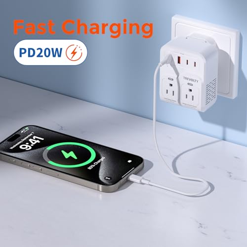 2000W Europe to US Voltage Converter for Hair Dryers & High-Power Devices with US and European Plugs