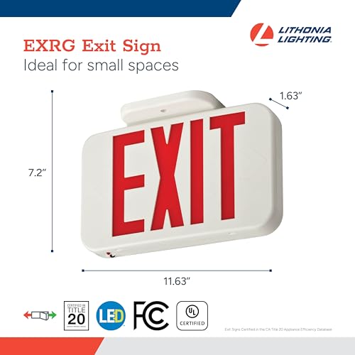 Lithonia Lighting LED Exit Sign Switchable Red Green 11.63" Sign Only