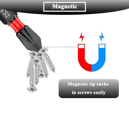 20PCS 25mm Phillips Screwdriver Bits PH2 Magnetic Screwdriver Bit Anti-Slip Phillips #2 Impact Driver Bits 1/4 Inch Hex Shank TS2 Screw Driver Bits