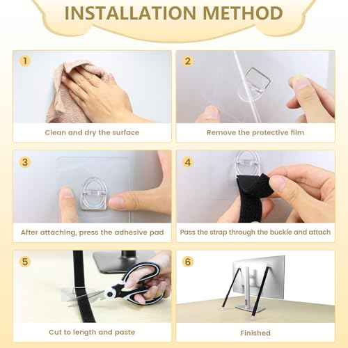 4 Pack Cut to Length TV Safety Straps for Flat Screen, No-Drill TV Anchors for Baby Proofing, Anti-Tip Adjustable Earthquake Straps for Furniture, 16ft Hook and Loop Straps and 8 Adhesive pads