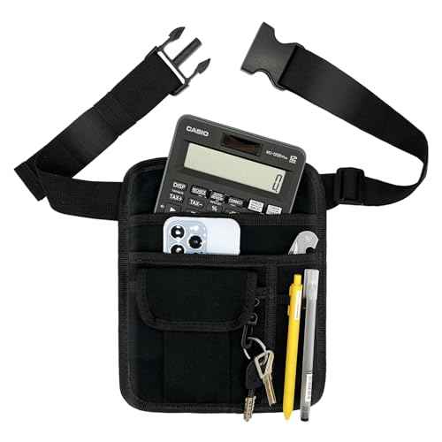 Restaurant Waiter Waist Money Pouch Bag, Serving Apron, Check Holder with Multiple Pockets, Adjustable Belt for Waitress