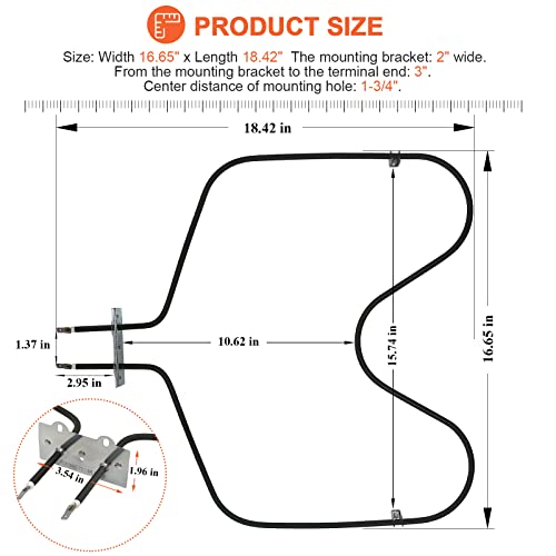 Oven Bake Element 308180 WP308180 Replacement for Whirlpool/Kenmore Ovens 240V 2600W Beaquicy