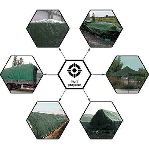 CARTMAN 8x10Ft Waterproof Poly Tarp Cover - Heavy Duty Green 8 Mil