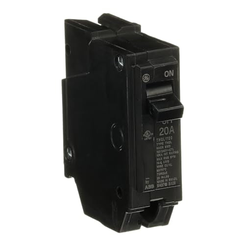 ABB Q-Line® THQL1120 Q Line 20A Single-Pole Circuit Breaker • 120/240 VAC, 20 Amp, 10 kA Interrupt • THQL One-Pole Load Center Circuit Breaker • Non-Interchangeable Thermal Magnetic Trip