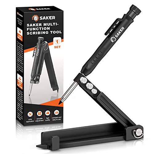 Saker Aluminum Scribing Tool 5.5 Inch - Multi-Function Marking Gauge