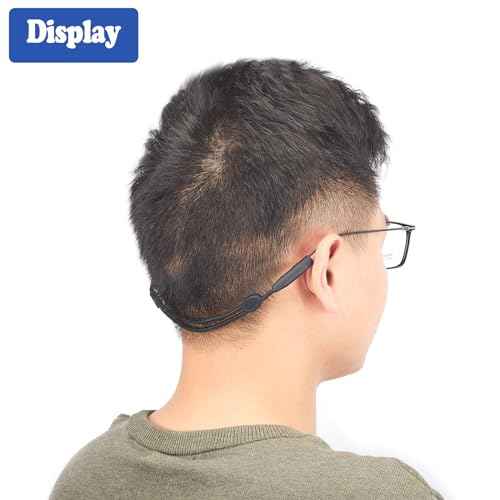 Glasses Strap for Slim Leg - Adjustable Eyeglasses Strap, Sunglasses Straps Holder for Men Women - No Tail Glasses holder Eyewear Retainers Eye Glass String Straps(4pcs Black 14inch)