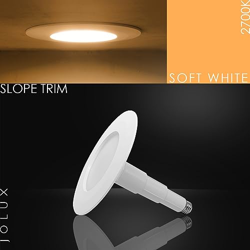 Jolux 4-Pack 5/6 Inch LED Recessed Can Lights, Soft White 2700K Retrofit Downlights