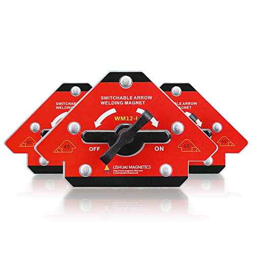 LISHUAI Unique Design On/Off Switch Strong Neodymium Arrow Welding Magnet/Magnetic Angle Welding Clamp 45 90 135 Degrees 92 LBS