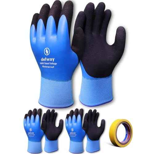 defway Insulated Work Gloves 1000V High Voltage Resistant Electrician Gloves Waterproof Work Gloves Rubber Non Slip Design