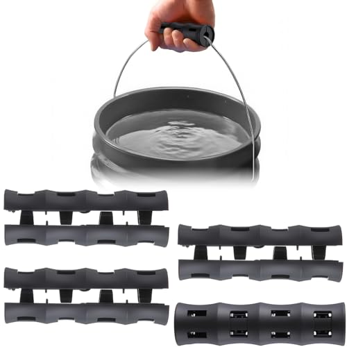 Gulfmew 4 Pack Ergonomic Replacement Bucket Handles for 5 Gallon Buckets – Black