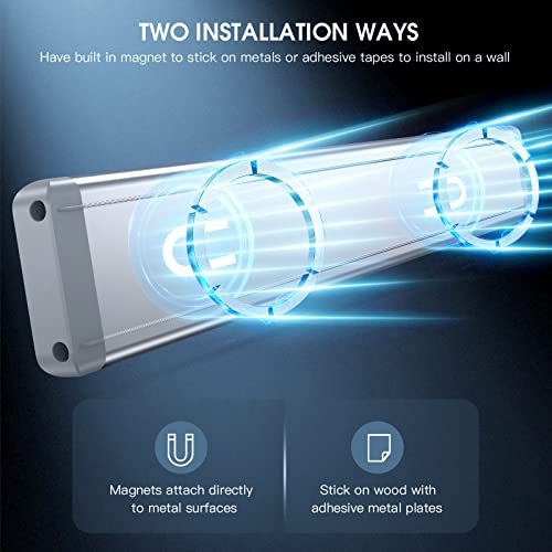 White 10-Inch Rechargeable Motion Sensor Under Cabinet Light 2 Pack - Dimmable LED Closet & Kitchen Lighting