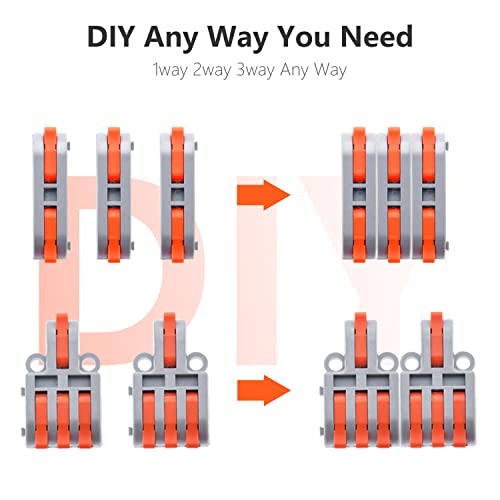 32Pcs Electrical Wire Connectors Kit - Quick Lever Splicing Assortment for 24-12 AWG