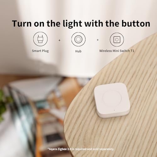 Aqara Zigbee 3.0 Wireless Mini Switch T1 Smart Button, No Wiring Needed