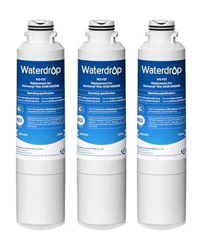 Waterdrop WD-F27 Replacement Water Filter 3 Pack for Samsung HAF-CIN/EXP, NSF Certified