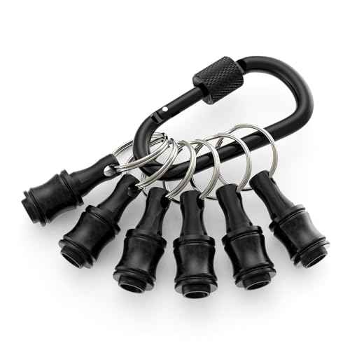 Valkynos 6 Pcs Drill Bit Holder Mens Gifts, 1/4 Bit Holder Key Chain, Impact Bit Holder, Quick Release Bit Organizer Cool Gadgets for Nut Driver Screwdriver&Drill Bits w/Key Chain Carabiner