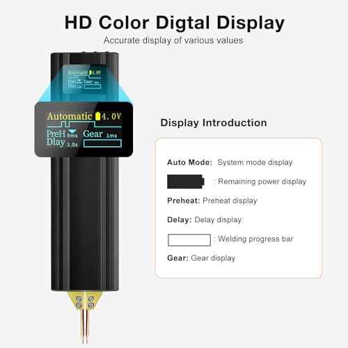 Handheld Spot Welder, Battery Spot Welder with Automatic and Manual Modes, 80 Gears Adjustable, Mini Portable Spot Welding Pen with 2pcs Welding Tips & Nickel Sheets for DIY Battery Pack Welding