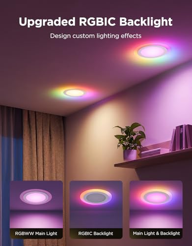 Govee 6 Inch RGBWW LED Recessed Lighting 4-Pack, Dimmable Smart Downlights