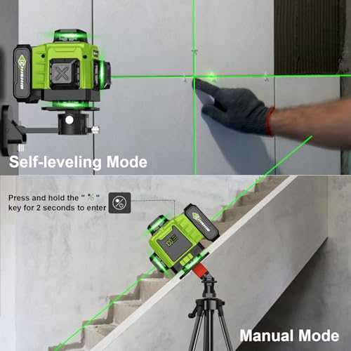 CHISHIB 360° Green Cross Line Laser Level Kit with Tripod & Magnetic Bracket