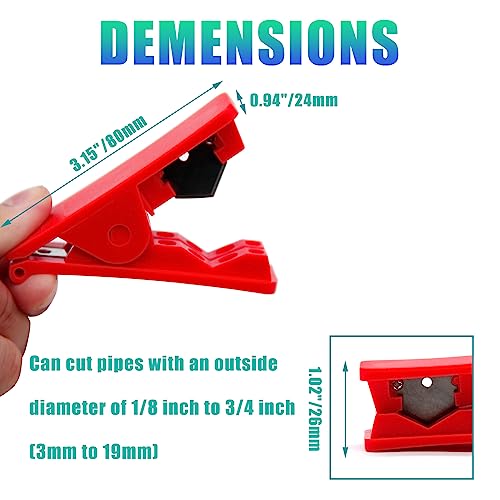 Litoexpe 3pcs PTFE Plastic Tubing Cutter, Red Pipe Cutter, Square Tubing Hose Cutter for Nylon PVC PU Tube and Hose Cut up to 3/4 Inch OD Tube