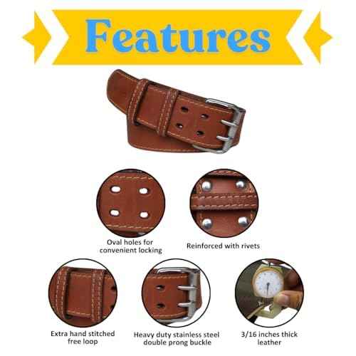 2 Inch Wide Leather Tool Belt for Men Work | Adjustable Oil tanned Belt | Carpenters, Electricians, Contractors