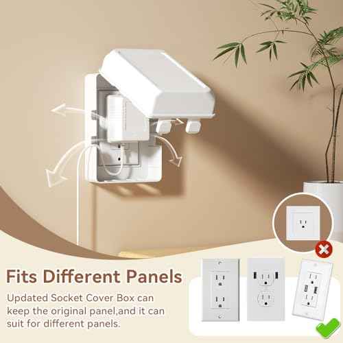 Mom's Choice Gold Awards Winner - EUDEMON 1 Pack Updated Baby Safety Electrical Outlet Cover Box Childproof Plug Cover - More Space for Large Plugs Easy to Install & Use (White)