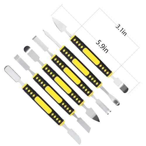 Metal Crowbar 6-Piece Dual-Ends Small Metal Spudger Pry Opening Repair Tools Kit,Professional Repair Tool Kit for Phone, Laptops, Tablet, Mobile Phone, Watch, Digital Home Appliance