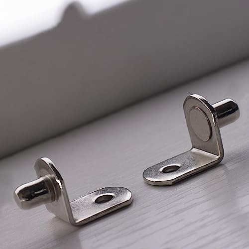 WINKING MOON 1/4 Inch Silver L-Shaped Metal Shelf Pins Support Pegs (20 pcs)