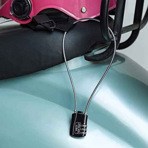 Wire Combination Lock Padlock, Wire Diameter 3/24", 16" Circumference, Suitable for Travel Luggage, Backpack, Cycling Helmet, Small Cabinet, Gym Cabinet, Suitcase