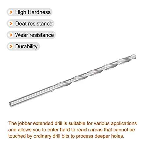 uxcell 10mm Twist Drill Bits, High-Speed Steel Straight Shank Extra Long Drill Bit 250mm Length for Wood Plastic Aluminum