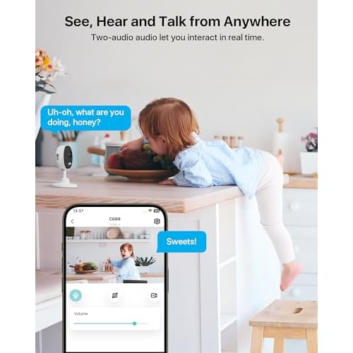 ZOSI Indoor Security Camera, 2Pack 1080P Home WiFi Camera with Phone App, Smart Motion Detection,2 Way Audio, Night Vision,C688 Baby/Pet Monitor,Memory Card/Cloud Storage,Works with Alexa,Plug-in
