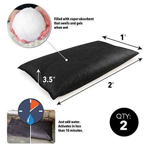 Quick Dam QD1224-2 Water Activated Flood Bags (2 Pack), Black, 2 Count