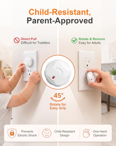 TrusTot Baby Proof Outlet Covers 24 Pack - Child Safety Plug Protectors with Rotatable Locking
