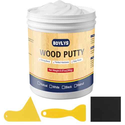 Wood Filler & Putty, White, 280g, Sandable, Paintable & Stainable, Quick-Drying, Non-Toxic, Ideal for Furniture, Cabinets, Floors & More