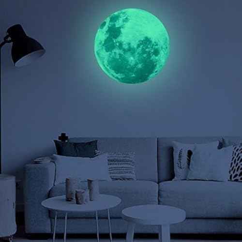 Glow in The Dark Wall or Moon Stickers ? Luminous Decal Stickers for Simulated Moon Effect at Night ? Ideal Kids Decor or Adults ? for Kids Boys Girls