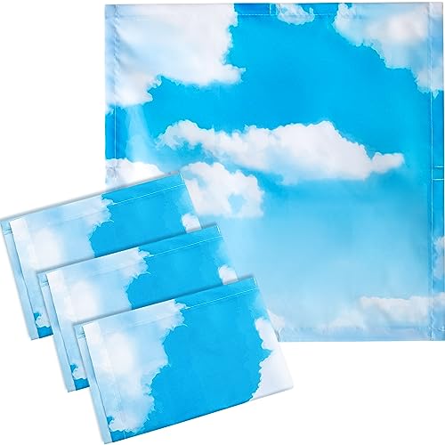 VIHOSE Sky Cloud Fluorescent Light Covers, 4 Pack, 2x2 ft Magnetic Light Filters