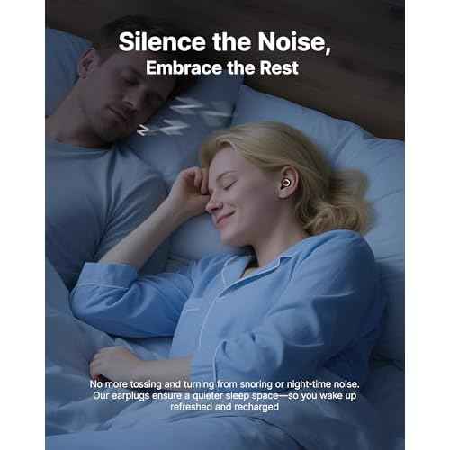 Ear Plugs for Sleeping Noise Cancelling, 45dB Reusable Earplugs for Noise Reduction, Hearing Protection Ear Plugs with 8 Ear Tips, Soft Silicone Earplugs for Sleep, Concerts, Snoring, Study (Black)