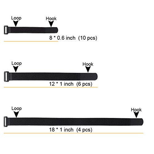 YiwerDer Reusable Fastening Cable Straps and Ties Set 20