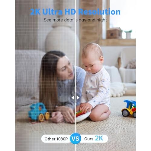 Security Cameras Wireless Outdoor, Solar Battery Powered 2k Color Night Vision, AI Motion Detection, IP66 Weatherproof, 2-Way Talk, SD/Cloud Storage, 2.4Ghz WiFi Cameras for Home Security (1 Pack)