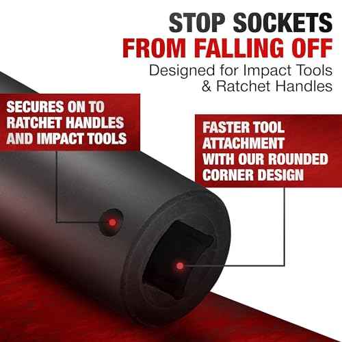 TIGHTSPOT 3/8 Inch Drive - 22 mm Deep Impact Socket with Anti-Rounding 6 Point Design, Heat-Treated CRMO Steel, Metric